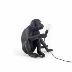 Seletti The Monkey Lamp Black Sitting Version - outdoor