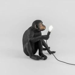Seletti The Monkey Lamp Black Sitting Version - outdoor