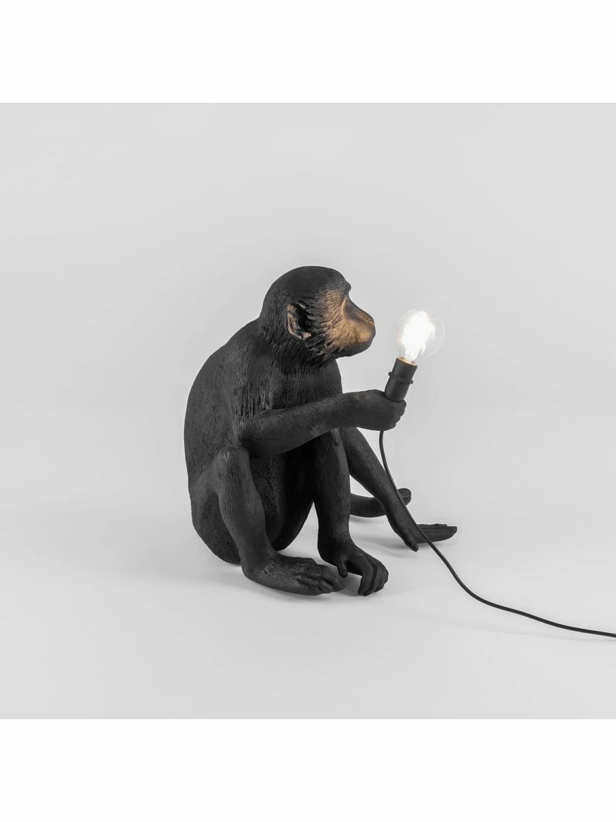 Seletti The Monkey Lamp Black Sitting Version - outdoor