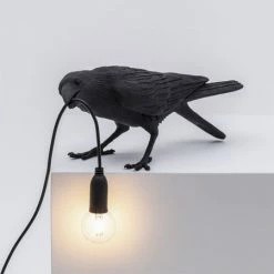Seletti "lampada In Resina Bird Lamp 33,5x11,5x10,5 Playing Black Art. 14736"