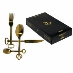 Seletti Set 24 Posate Acciaio Inox 18/0 Gold Keytlery Art 07374