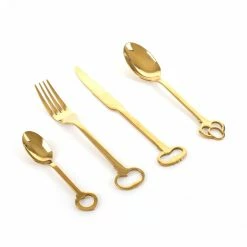 Seletti Set 24 Posate Acciaio Inox 18/0 Gold Keytlery Art 07374