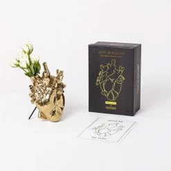 Seletti Gold Love in Bloom Heart Shaped Vase