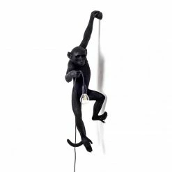 Seletti Black Hanging Monkey Lamp