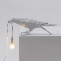 Seletti White Resin Bird Playing Lamp