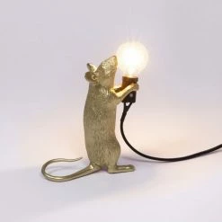 Seletti Gold Standing Mouse Light