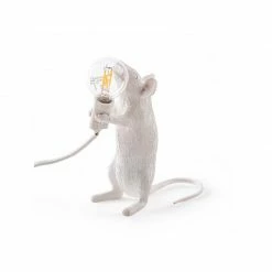 Seletti White Standing Mouse Lamp