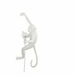 Seletti White Monkey Right Hand Hanging Lamp