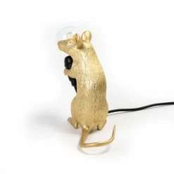 Seletti Gold Sitting Mouse Lamp