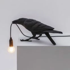 Seletti Bird Lamp Black Playing