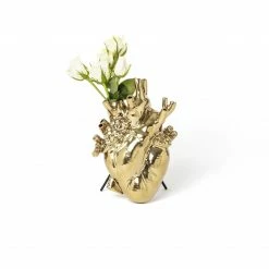 Seletti Heart Shaped Vase Gold "Love in Bloom"