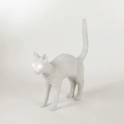Seletti White Jobby Cat Lamp