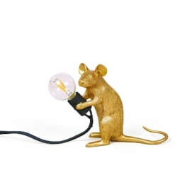 Seletti Gold Sitting Mouse Light