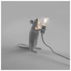 Seletti White Standing Mouse Lamp with Bulb