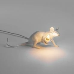 Seletti White Lop Lying Down Mouse Lamp