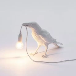 Seletti White Waiting Bird Lamp indoor/outdoor