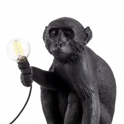 Seletti Black Sitting Version Monkey Lamp