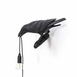 Seletti Bird Lamp Black Looking Left