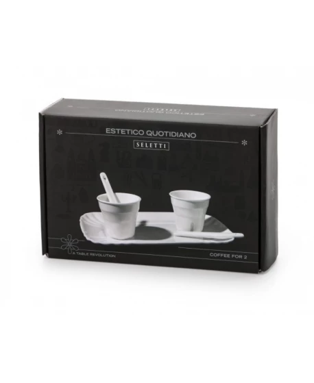 Seletti Estetico Quotidiano 2 Coffee Cups Set With 1 Tray