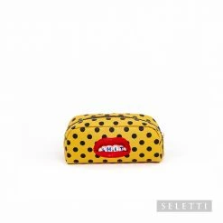 Seletti Yellow and Black Dots Print Toilet Paper Pouch