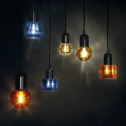 Seletti Amber LED Light Bulb Crystaled Round