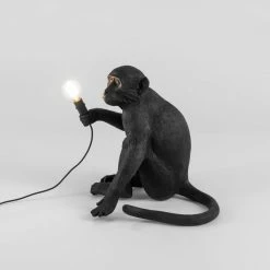 Seletti Black Sitting Version Monkey Lamp
