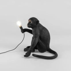 Seletti The Monkey Lamp Black Sitting Version - outdoor