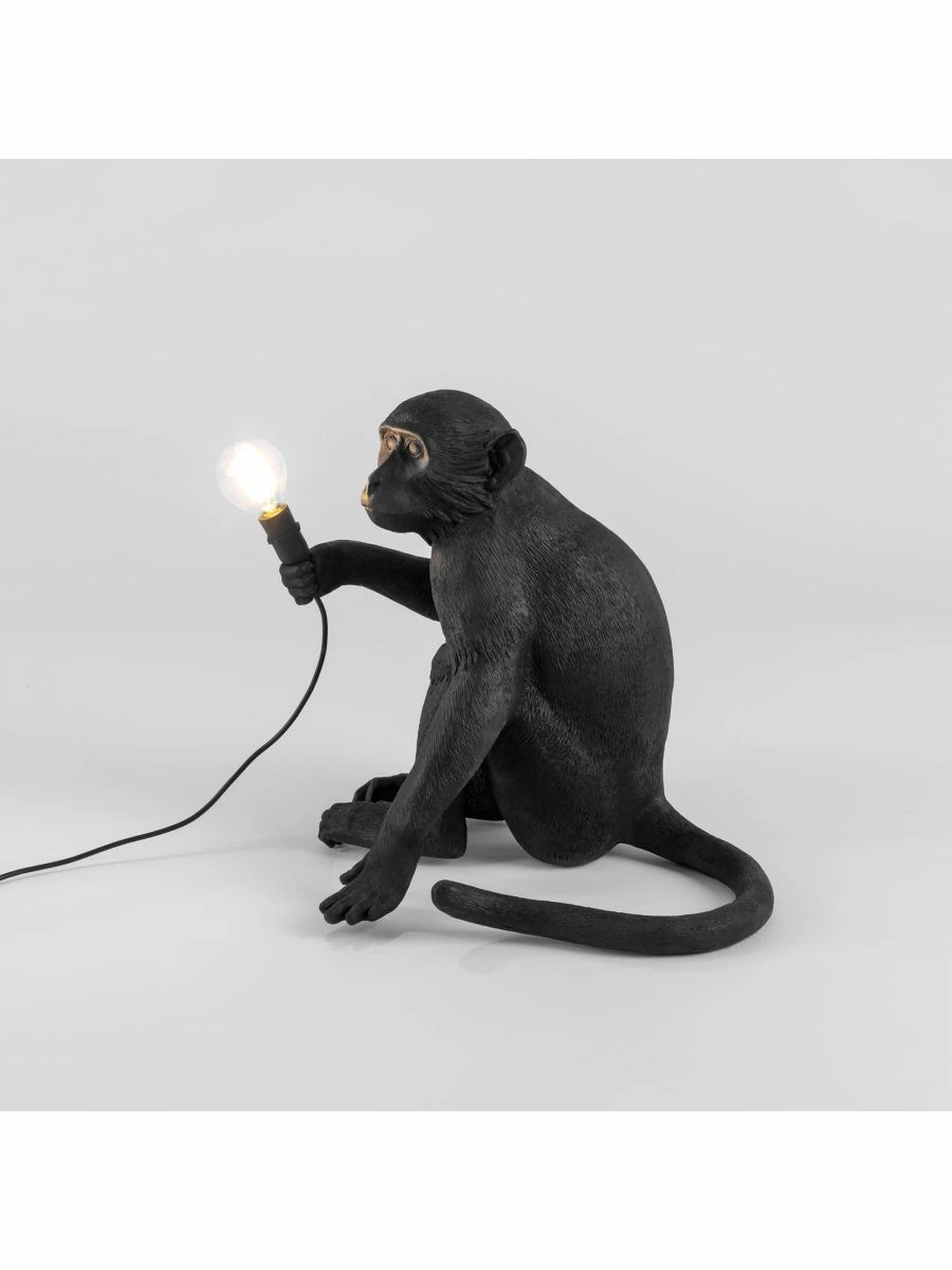 Seletti The Monkey Lamp Black Sitting Version - outdoor