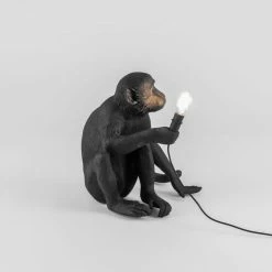 Seletti Black Sitting Version Monkey Lamp