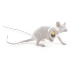 Seletti White Lie Down Squatting Mouse Lamp