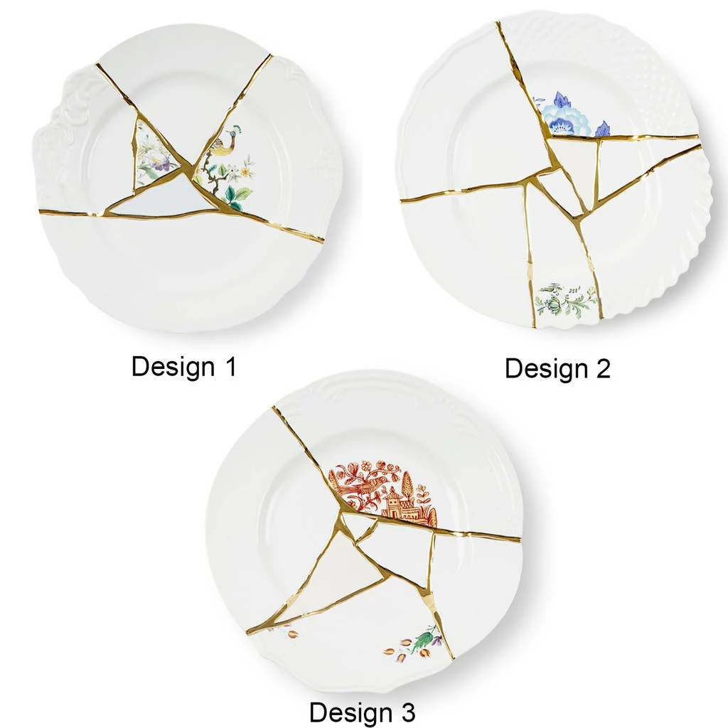 Seletti Hand Painted 24 Carat Gold Kintsugi Plate