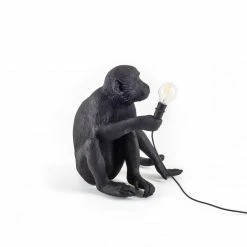 Seletti Black Sitting Version Monkey Lamp