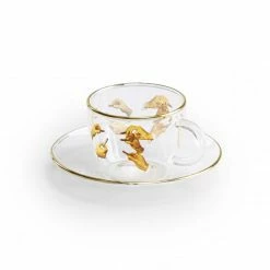 Seletti Clear and Gold Lipsticks Coffee Cup