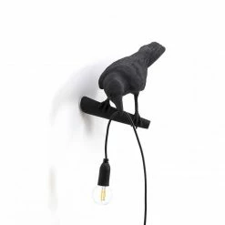 Seletti Bird Lamp Black Looking Left