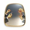 Seletti Mirror with Gold Frame Lipstick