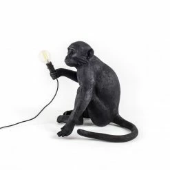 Seletti Black Sitting Version Monkey Lamp