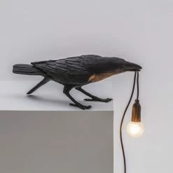 Seletti Bird Lamp Black Playing