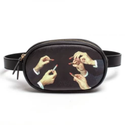 Seletti X TOILETPAPER Unisex Waist Bag Black Lipsticks