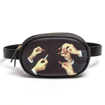 Seletti X TOILETPAPER Unisex Waist Bag Black Lipsticks
