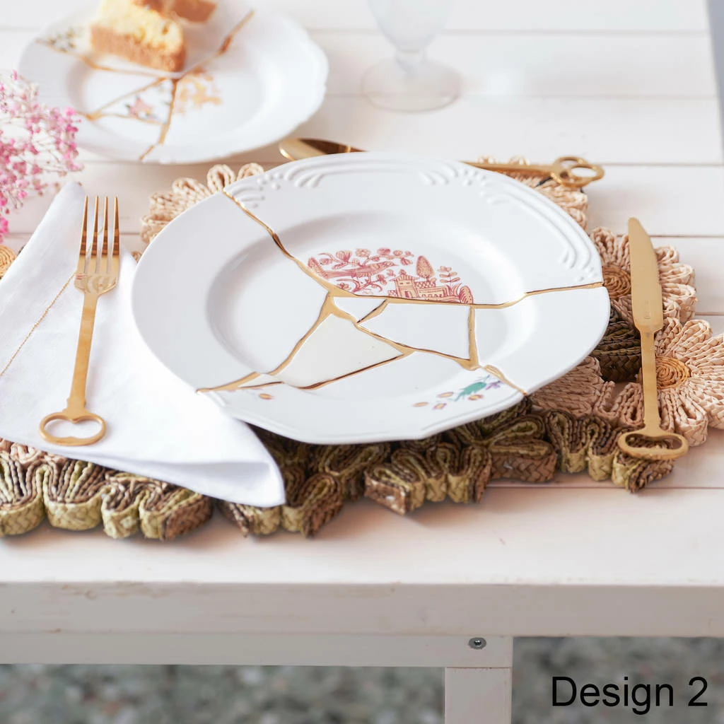 Seletti Hand Painted 24 Carat Gold Kintsugi Plate