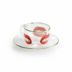 Seletti Clear and Gold "S H I T" Coffee Cup