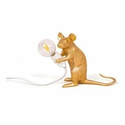Seletti Mac Gold Mouse Lamp