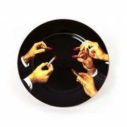 Seletti Porcelain Plate Lipsticks Black