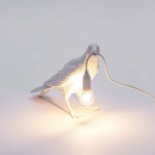Seletti White Waiting Bird Lamp indoor/outdoor