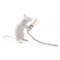 Seletti White Mac Sitting Mouse Lamp