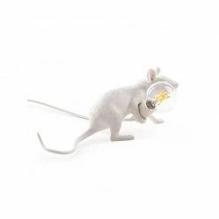 Seletti White Lie Down Squatting Mouse Lamp