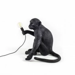 Seletti The Monkey Lamp Black Sitting Version - outdoor