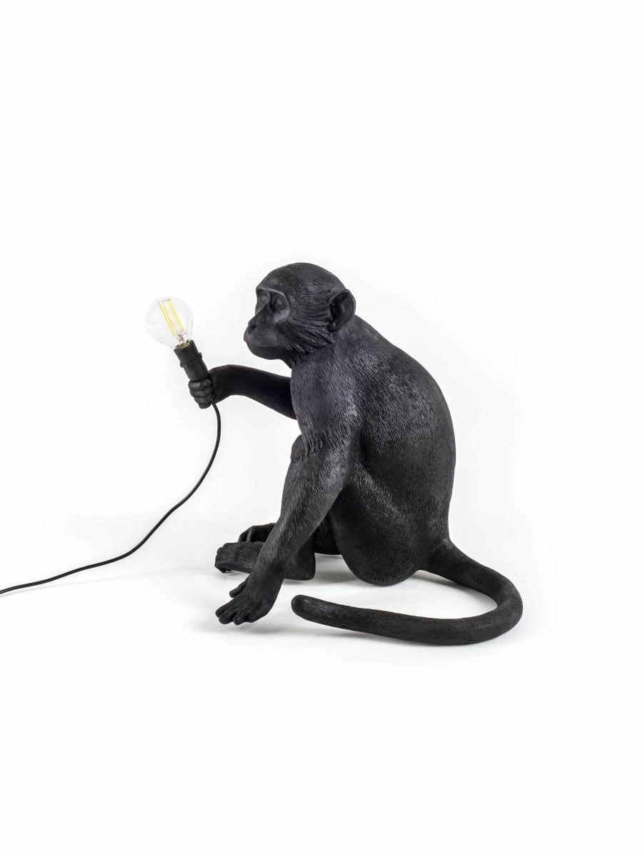 Seletti The Monkey Lamp Black Sitting Version - outdoor