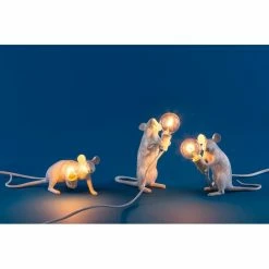 Seletti White Standing Mouse Lamp