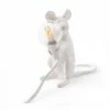 Seletti White Sitting Mouse Lamp